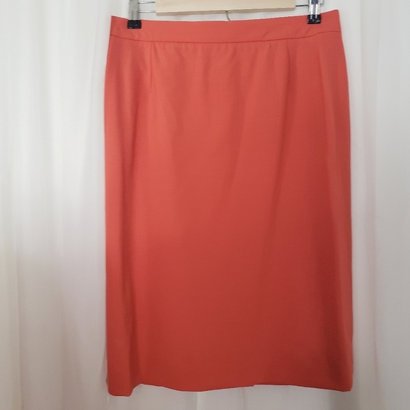 Carolina Herrera orange wool blend blazer skirt set size 10 - Picture 6 of 9